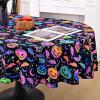 imageASPMIZ Halloween Tablecloth Rectangle Table Waterproof Blacklight Spooky Pumpkin Table Cloth Washable Polyester UV Reactive Table Cloth WrinkleFree Table Cover for Halloween Decorations 60 x 104Pumpkin