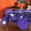 imageHalloween Tablecloth Spider Web and Pumpkin Table Cloth Bat Cobweb and Ghost Waterproof Tablecloths Spillproof Tablecover for Dinner Party Decoration Purple Rectangle 60 x 120 InchPurple