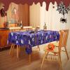 imageHalloween Tablecloth Spider Web and Pumpkin Table Cloth Bat Cobweb and Ghost Waterproof Tablecloths Spillproof Tablecover for Dinner Party Decoration Purple Rectangle 60 x 120 InchPurple