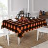 imageASPMIZ Halloween Tablecloth Plaid Checkered Table Cloth Orange and Black Tablecloths Machine Washable Tablecloth Rectangle for Dinner Party Decoration 60 x 84 inchOrange and Black