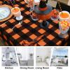 imageASPMIZ Halloween Tablecloth Plaid Checkered Table Cloth Orange and Black Tablecloths Machine Washable Tablecloth Rectangle for Dinner Party Decoration 60 x 84 inchOrange and Black