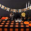 imageASPMIZ Halloween Tablecloth Plaid Checkered Table Cloth Orange and Black Tablecloths Machine Washable Tablecloth Rectangle for Dinner Party Decoration 60 x 84 inchOrange and Black