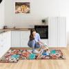 imageASPMIZ Boho Floral Kitchen Rugs Non Slip Sets of 2 20 x 31  20 x 48 Farmhouse Kitchen Mats Cushioned Anti Fatigue Bohemian Colorful Flower Kitchen Mats for Floor Comfort Standing Mat