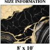 imageASPMIZ Marble Area Rug 3x5 Entryway Rug NonSlip Washable Indoor Door Mat Modern Small Throw Rugs for Kitchen Soft Faux Wool Red and Gold Rug Floor Carpet Front Door Rugs Low ProfileBlack