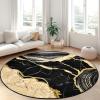 imageASPMIZ Marble Area Rug 3x5 Entryway Rug NonSlip Washable Indoor Door Mat Modern Small Throw Rugs for Kitchen Soft Faux Wool Red and Gold Rug Floor Carpet Front Door Rugs Low ProfileBlack