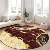 imageASPMIZ Marble Area Rug 3x5 Entryway Rug NonSlip Washable Indoor Door Mat Modern Small Throw Rugs for Kitchen Soft Faux Wool Red and Gold Rug Floor Carpet Front Door Rugs Low ProfileRed