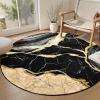 imageASPMIZ Marble Area Rug 3x5 Entryway Rug NonSlip Washable Indoor Door Mat Modern Small Throw Rugs for Kitchen Soft Faux Wool Red and Gold Rug Floor Carpet Front Door Rugs Low ProfileBlack