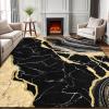 imageASPMIZ Marble Area Rug 3x5 Entryway Rug NonSlip Washable Indoor Door Mat Modern Small Throw Rugs for Kitchen Soft Faux Wool Red and Gold Rug Floor Carpet Front Door Rugs Low ProfileBlack