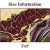 imageASPMIZ Marble Area Rug 3x5 Entryway Rug NonSlip Washable Indoor Door Mat Modern Small Throw Rugs for Kitchen Soft Faux Wool Red and Gold Rug Floor Carpet Front Door Rugs Low ProfileRed