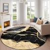 imageASPMIZ Marble Area Rug 3x5 Entryway Rug NonSlip Washable Indoor Door Mat Modern Small Throw Rugs for Kitchen Soft Faux Wool Red and Gold Rug Floor Carpet Front Door Rugs Low ProfileBlack