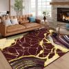 imageASPMIZ Marble Area Rug 3x5 Entryway Rug NonSlip Washable Indoor Door Mat Modern Small Throw Rugs for Kitchen Soft Faux Wool Red and Gold Rug Floor Carpet Front Door Rugs Low ProfileRed