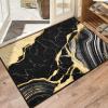 imageASPMIZ Marble Area Rug 3x5 Entryway Rug NonSlip Washable Indoor Door Mat Modern Small Throw Rugs for Kitchen Soft Faux Wool Red and Gold Rug Floor Carpet Front Door Rugs Low ProfileBlack