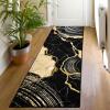 imageASPMIZ Marble Area Rug 3x5 Entryway Rug NonSlip Washable Indoor Door Mat Modern Small Throw Rugs for Kitchen Soft Faux Wool Red and Gold Rug Floor Carpet Front Door Rugs Low ProfileBlack