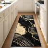 imageASPMIZ Marble Area Rug 3x5 Entryway Rug NonSlip Washable Indoor Door Mat Modern Small Throw Rugs for Kitchen Soft Faux Wool Red and Gold Rug Floor Carpet Front Door Rugs Low ProfileBlack