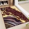 imageASPMIZ Marble Area Rug 3x5 Entryway Rug NonSlip Washable Indoor Door Mat Modern Small Throw Rugs for Kitchen Soft Faux Wool Red and Gold Rug Floor Carpet Front Door Rugs Low ProfileRed
