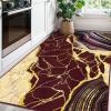 imageASPMIZ Marble Area Rug 3x5 Entryway Rug NonSlip Washable Indoor Door Mat Modern Small Throw Rugs for Kitchen Soft Faux Wool Red and Gold Rug Floor Carpet Front Door Rugs Low ProfileRed