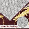 imageASPMIZ Marble Area Rug 3x5 Entryway Rug NonSlip Washable Indoor Door Mat Modern Small Throw Rugs for Kitchen Soft Faux Wool Red and Gold Rug Floor Carpet Front Door Rugs Low ProfileRed