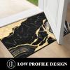 imageASPMIZ Marble Area Rug 3x5 Entryway Rug NonSlip Washable Indoor Door Mat Modern Small Throw Rugs for Kitchen Soft Faux Wool Red and Gold Rug Floor Carpet Front Door Rugs Low ProfileBlack