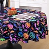 image:imageASPMIZ Halloween Tablecloth Rectangular 60 x 84 Waterproof Blacklight Spooky Pumpkin Table Cloths Washable Fluorescent Black Table Cloth UV Reactive Table Cover for Halloween Party DecorationsPumpkin
