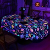 image:imageASPMIZ Halloween Tablecloth Rectangular 60 x 84 Waterproof Blacklight Spooky Pumpkin Table Cloths Washable Fluorescent Black Table Cloth UV Reactive Table Cover for Halloween Party DecorationsPumpkin