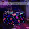 image:imageASPMIZ Halloween Tablecloth Rectangular 60 x 84 Waterproof Blacklight Spooky Pumpkin Table Cloths Washable Fluorescent Black Table Cloth UV Reactive Table Cover for Halloween Party DecorationsPumpkin