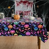 image:imageASPMIZ Halloween Tablecloth Rectangular 60 x 84 Waterproof Blacklight Spooky Pumpkin Table Cloths Washable Fluorescent Black Table Cloth UV Reactive Table Cover for Halloween Party DecorationsPumpkin